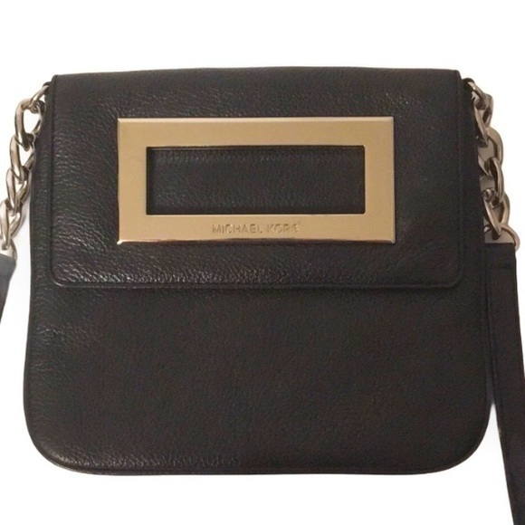 MICHAEL KORS black leather crossbody - Picture 1 of 7